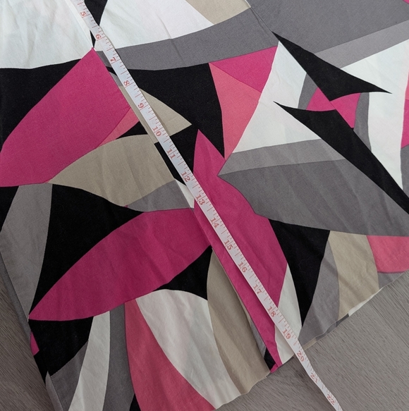 Ricki's Pink, Black & White Abstract Geometric A-Line Cotton Mini Skirt Size 12 - Picture 6 of 9